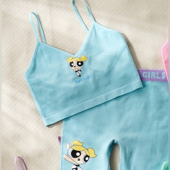 2pc The Powerpuff Girls Shorts and Tank Top Set (Bubbles) Blue Women's Sizes - Picture 2 of 2